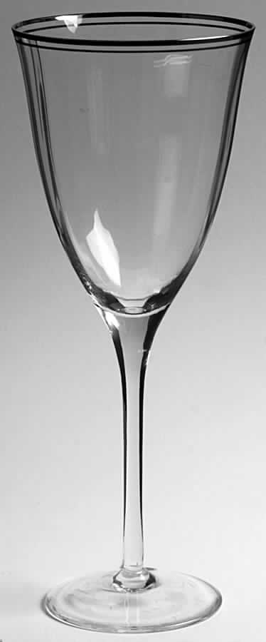 Laurin Tall Platinum Water Goblet by Gorham Crystal-1