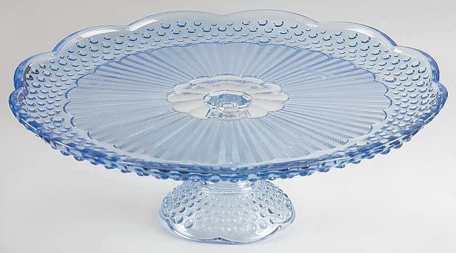 Emily's Attic Blue 13" Diameter Cake Stand/Pedestal by Gorham Crystal-1