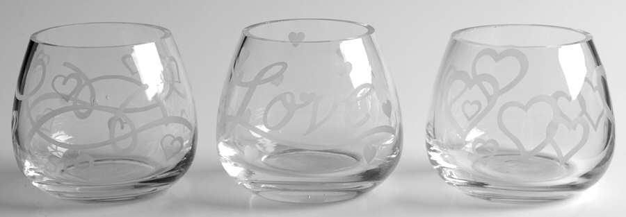 Amore 2" Candle Votive Set - Set of 3 by Gorham Crystal-1
