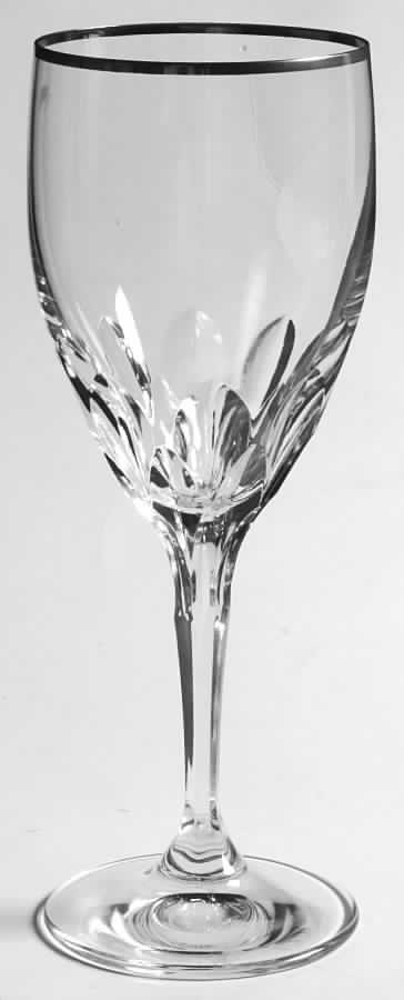 Diamond Platinum (Newer) Water Goblet by Gorham Crystal-1