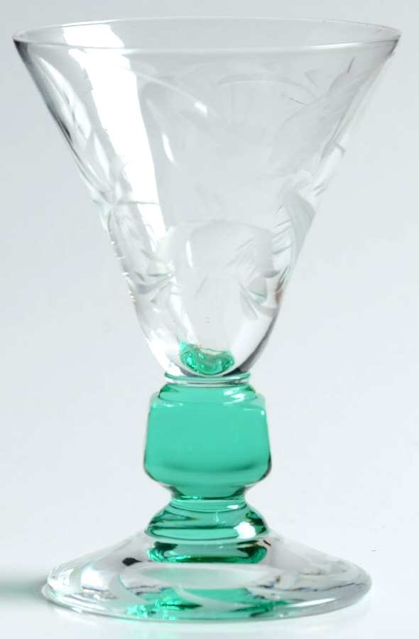 Bird of Paradise (Stem 934, Green Stem) Cordial Glass by Glastonbury - Lotus-1