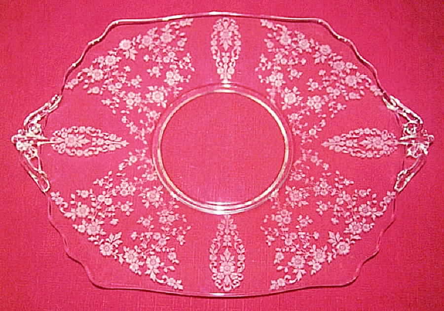 Reflection (Stem L17) Handled Cake Plate by Glastonbury - Lotus-1