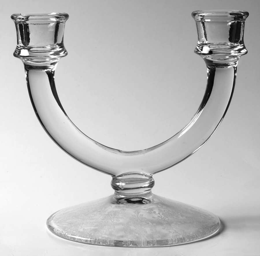 Reflection (Stem L17) Double Light Candlestick by Glastonbury - Lotus-1