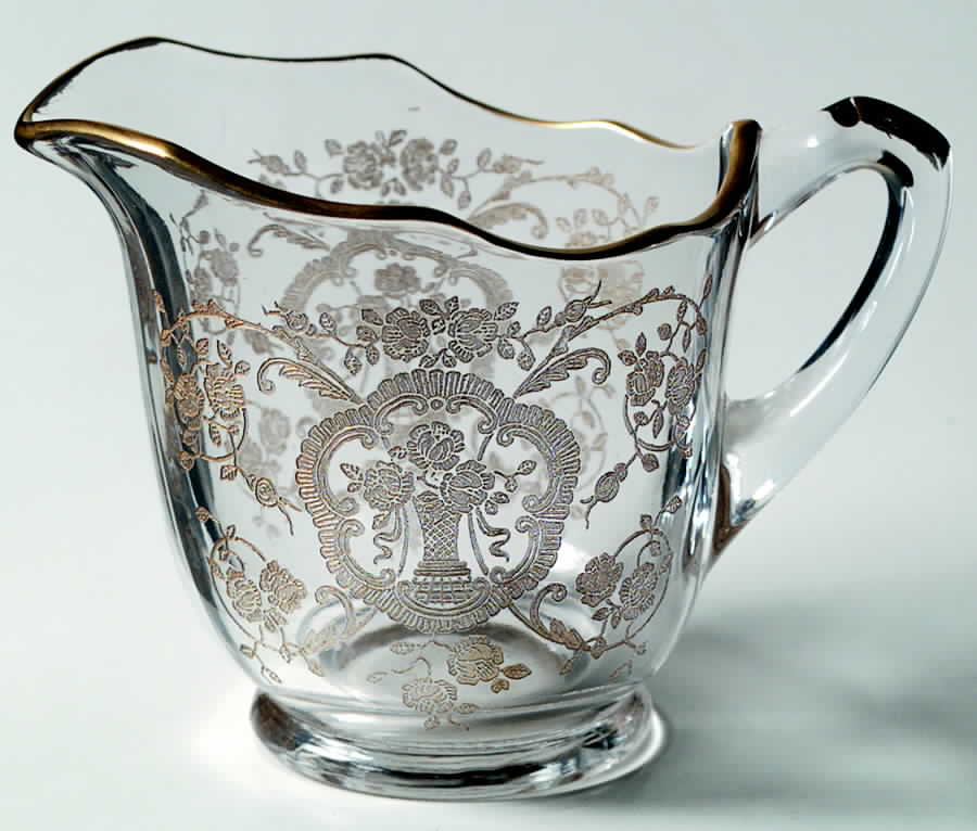 Bridal Bouquet (Gold Encrusted, Stem 35) Creamer by Glastonbury - Lotus-1
