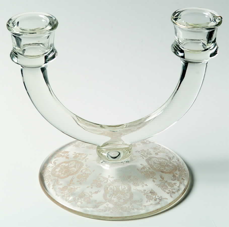 Bridal Bouquet (Gold Encrusted, Stem 35) Double Light Candlestick by Glastonbury - Lotus-1