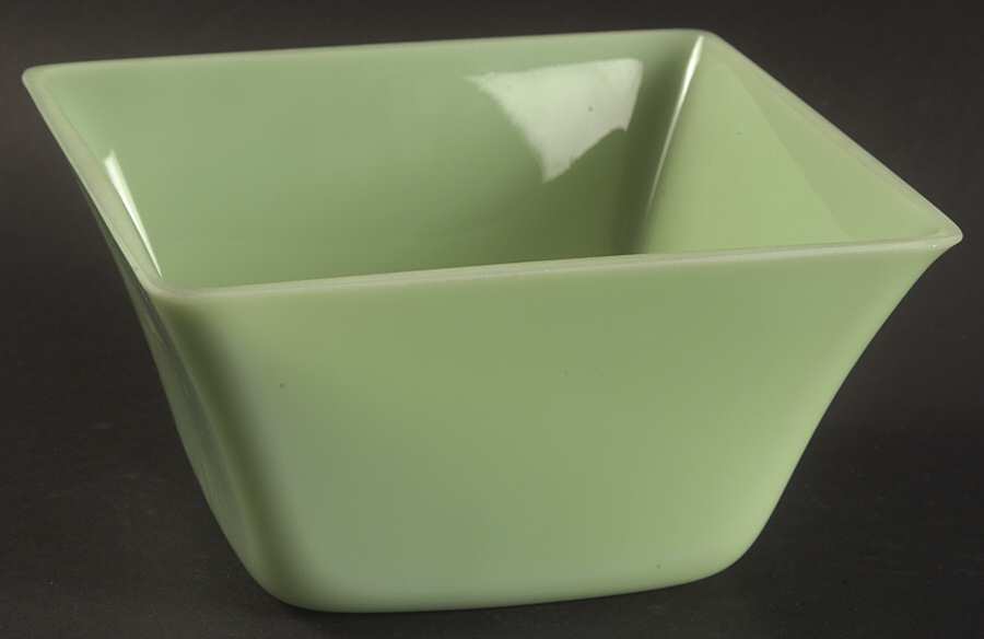 Jadeite-Green Glass Square Bowl 5" by Martha Stewart-1