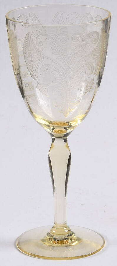 Bellflower Yellow (Stem #66) Wine Glass by Glastonbury - Lotus-1