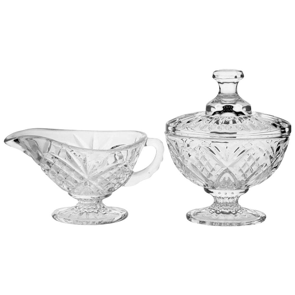Dublin Creamer and Sugar with Lid Set by Godinger-1