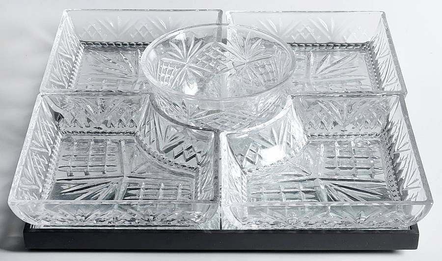 Dublin (6 Pc) Square Lazy Susan (4 Sides,Center & Stand) by Godinger-1