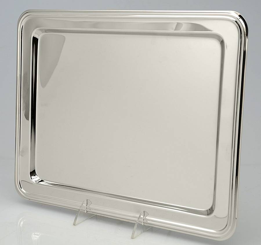 Dublin 14" Rectangular Silverplate Tray by Godinger-1