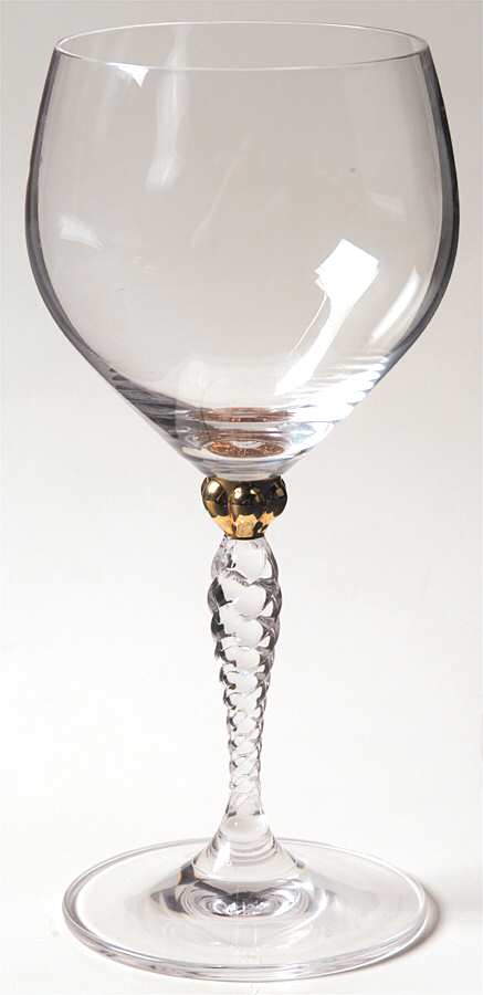 Ariana Gold Accent Water Goblet by Gorham Crystal-1