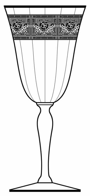 Grecian (Green Stem) Water Goblet by Glastonbury - Lotus-1