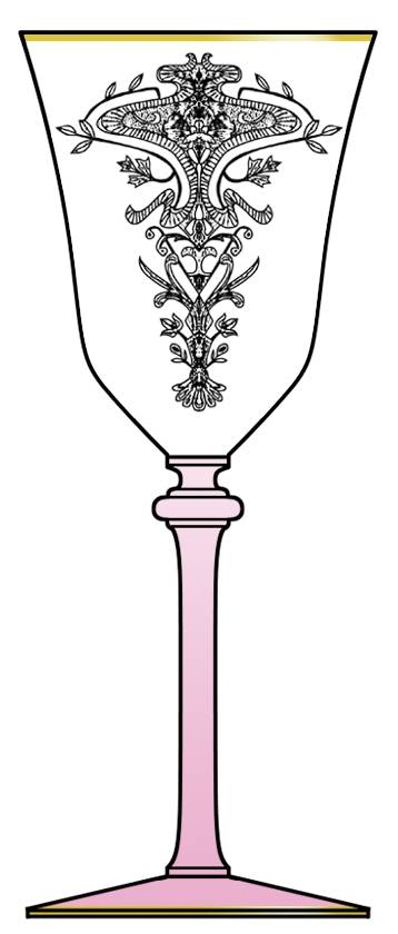 Decoration 109 Pink (Stem 22) Water Goblet by Glastonbury - Lotus-1