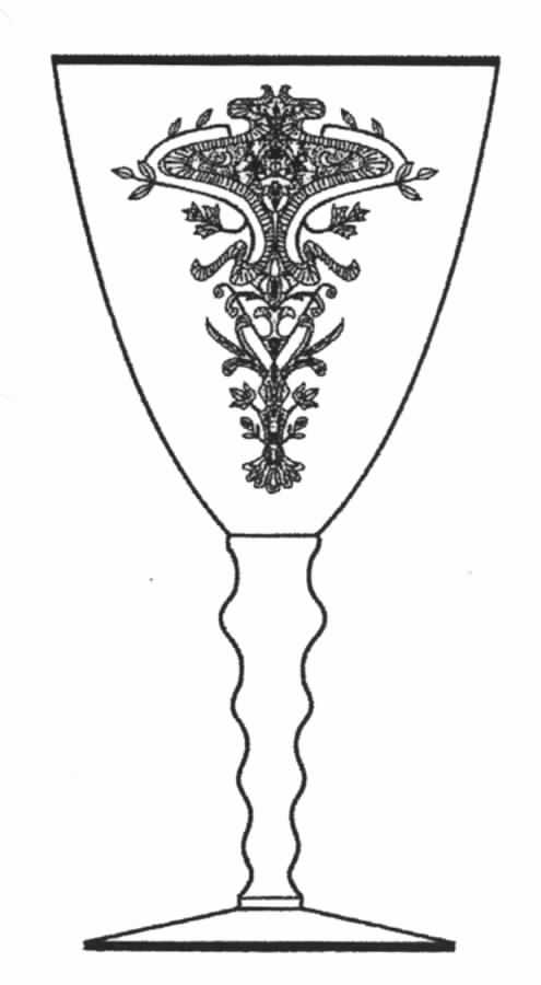 Decoration 109 Green (Stem 24) Water Goblet by Glastonbury - Lotus-1