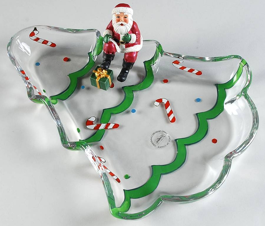 Winter Follies Tree Shape Dish by Gorham Crystal-1