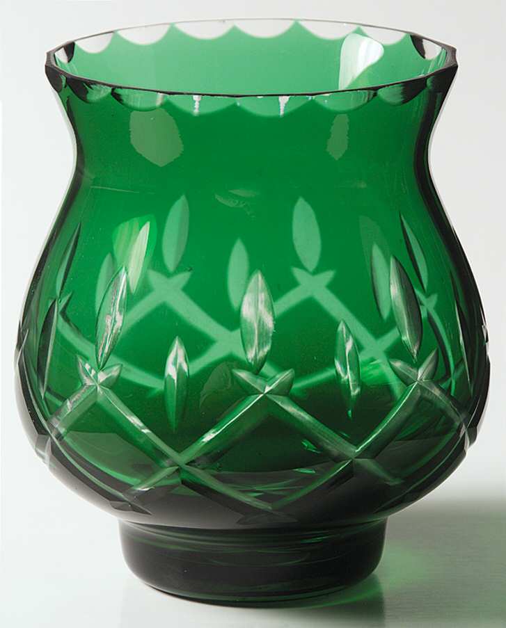 Lady Anne Emerald Green Hurricane Lamp, Globe Only by Gorham Crystal-1