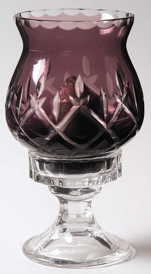 Lady Anne Amethyst Hurricane Lamp & Globe by Gorham Crystal-1