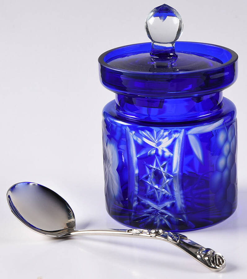 Grape Cut Jam/Jelly with Lid and Spoon by Godinger-1