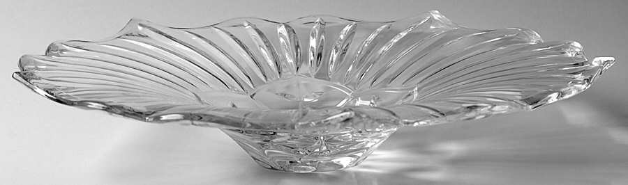 Floral Garden Cake Stand/Chip & Dip Plate by Gorham Crystal-1