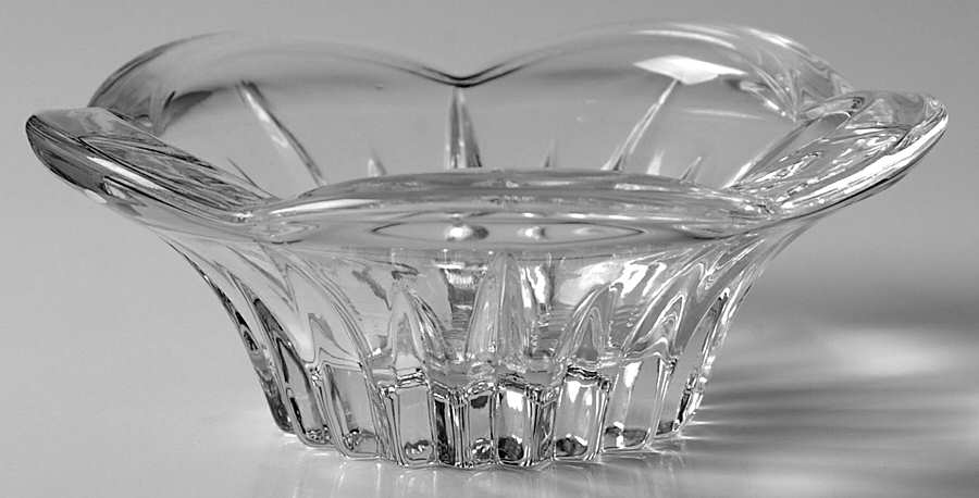 Floral Garden Cake Stand/Chip & Dip Bowl by Gorham Crystal-1