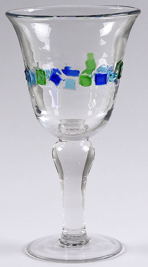 Harlequin II (Blue & Green) Water Goblet by Global Amici-1