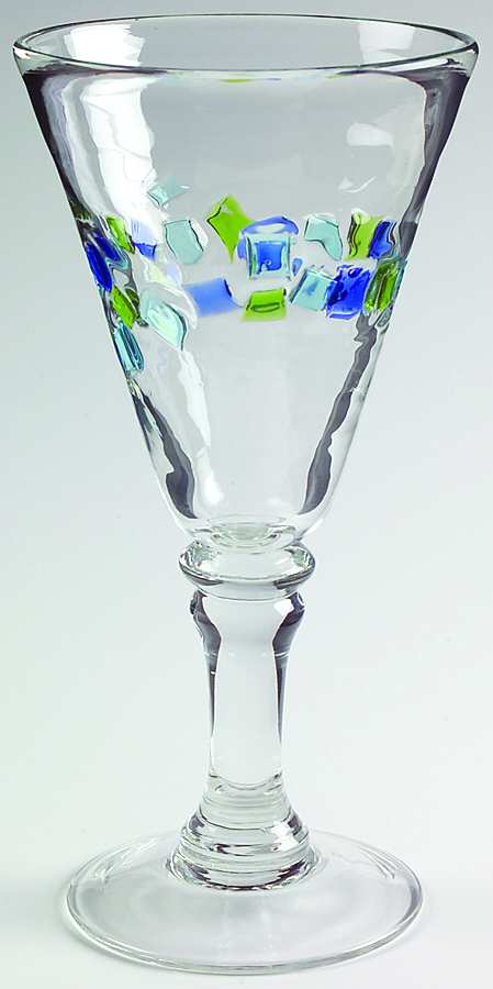 Harlequin II (Blue & Green) Water Goblet by Global Amici-1