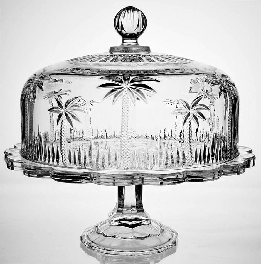 Palm Cake Plate with Glass Dome by Godinger-1
