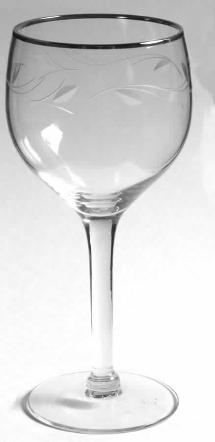Windsor Platinum (Stem L39, Gray Cut) Water Goblet by Glastonbury - Lotus-1