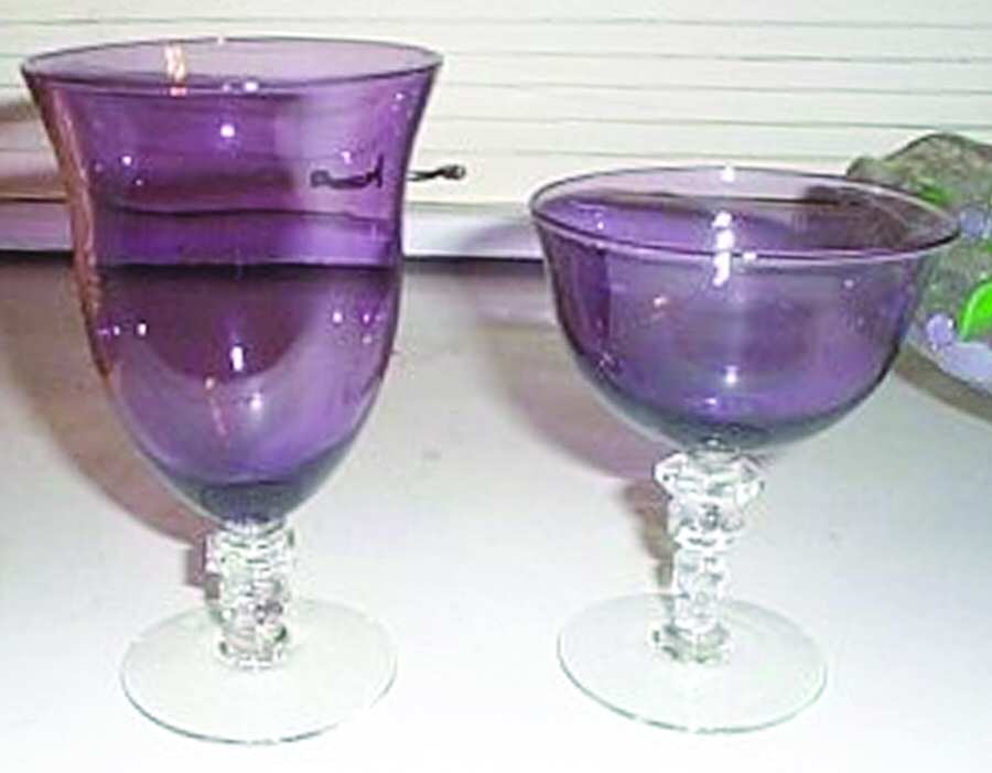 67 Amethyst Champagne/Tall Sherbet by Glastonbury - Lotus-1