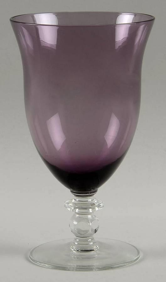 67 Amethyst Low Water Goblet by Glastonbury - Lotus-1