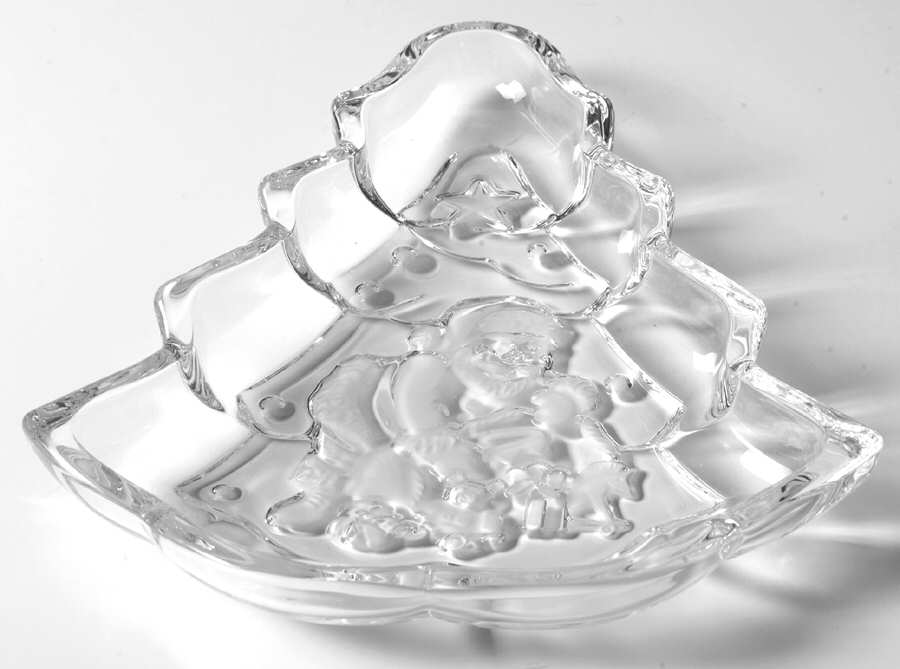 Holiday Traditions Collection Tree Shape Dish by Gorham Crystal-1