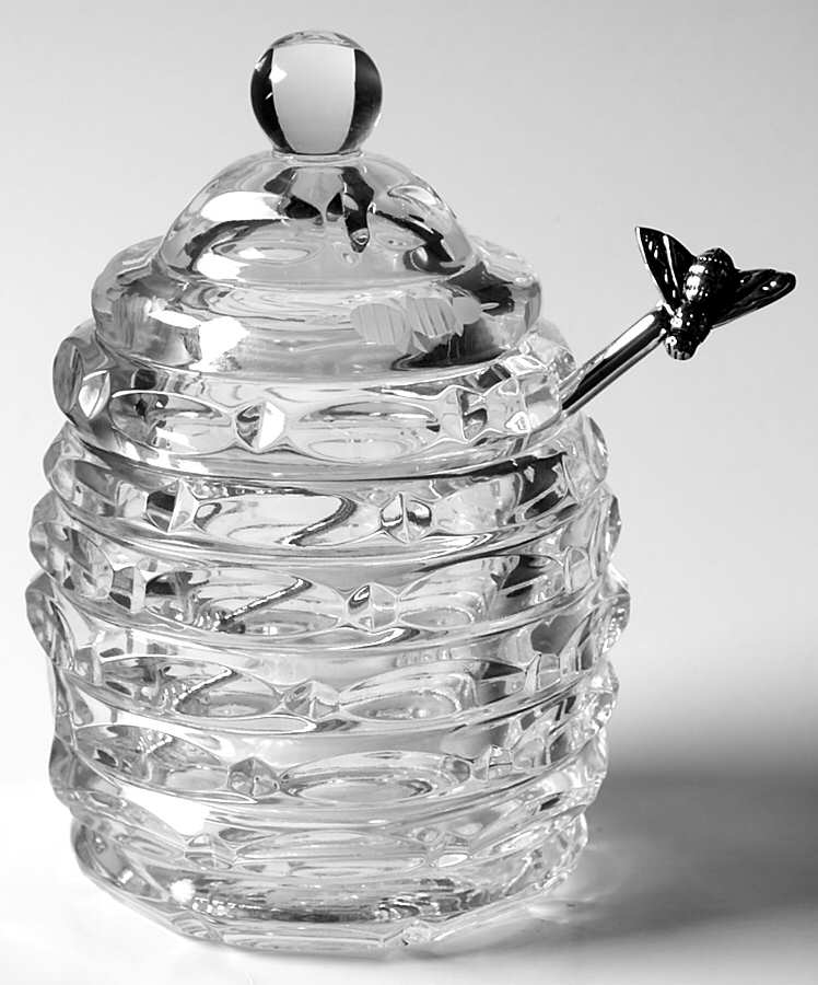 Beehive Collection Honey Pot with Lid and Metal Drizzler by Godinger-1