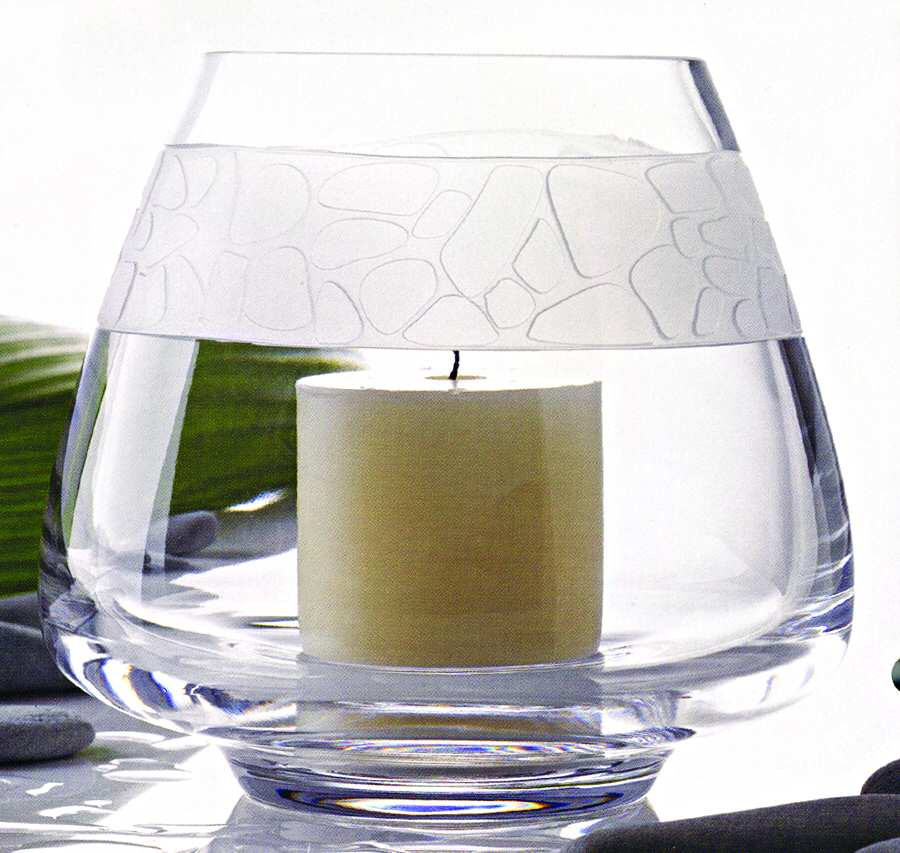 River Rock #990A 1" Candleholder by Gorham Crystal-1
