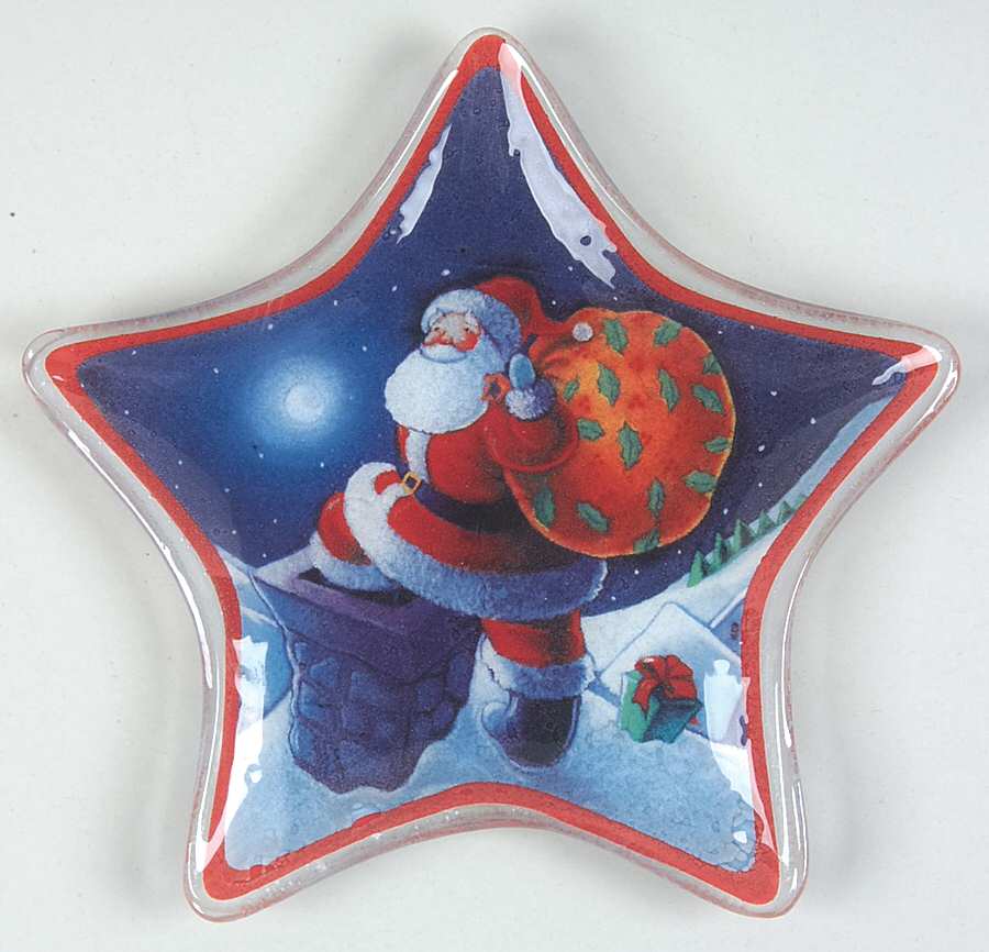 Santa Star Shape Dish by Gorham Crystal-1