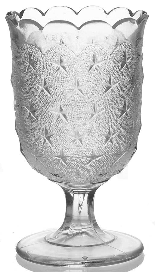 Stippled Star Clear Open Spooner by Gillinder-1