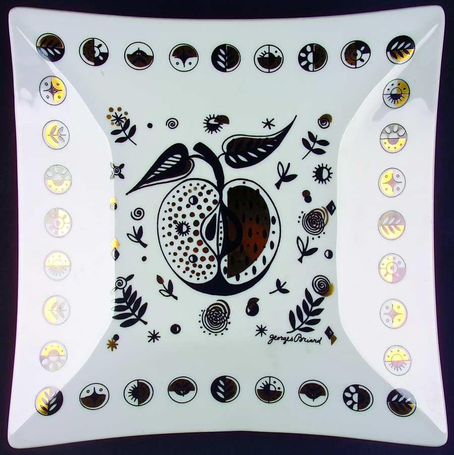 Forbidden Fruit 11" Square Platter by Georges Briard-1