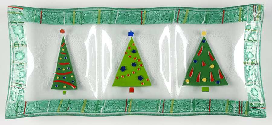 Christmas Splendor 3-Part Rectangular Divided Tray by Gorham Crystal-1