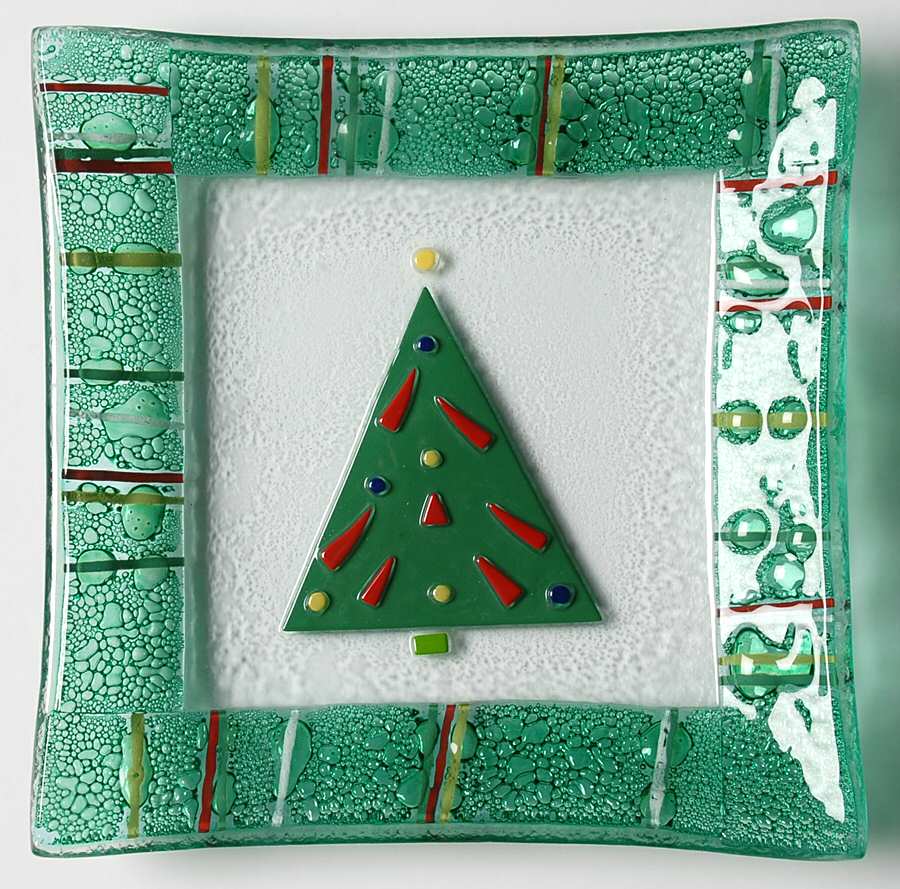 Christmas Splendor 5" Square Plate by Gorham Crystal-1