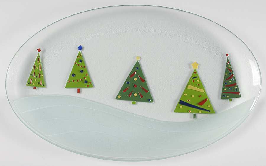 Christmas Splendor 18" Oval Platter by Gorham Crystal-1