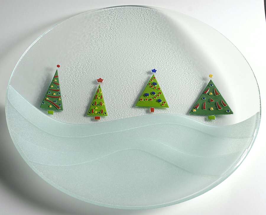 Christmas Splendor 14" Round Platter by Gorham Crystal-1