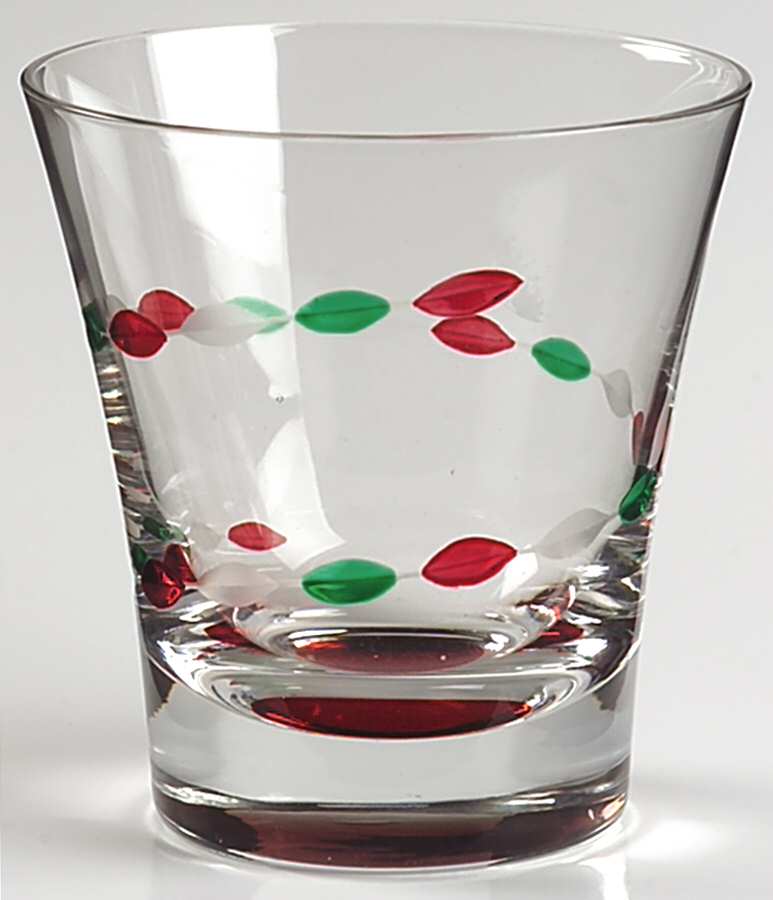 Christmas Jewels (Red Foot) Double Old Fashioned by Gorham Crystal-1