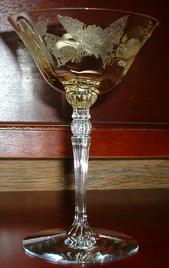 Butterfly (Yellow Bowl, Stem 470) Champagne/Tall Sherbet by Glastonbury - Lotus-1