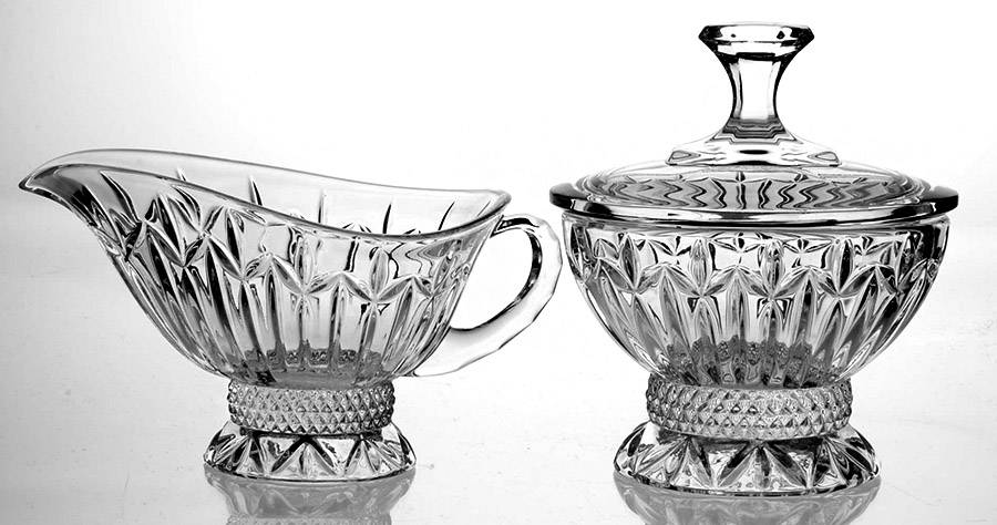 Olympia Creamer and Sugar with Lid Set by Godinger-1