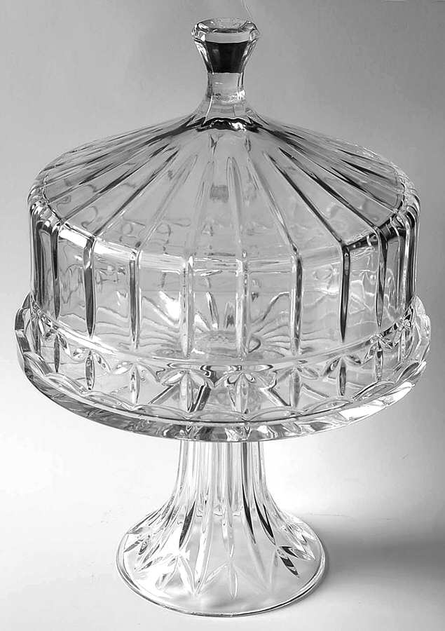 Olympia Tall Round Cake Stand with Lid by Godinger-1