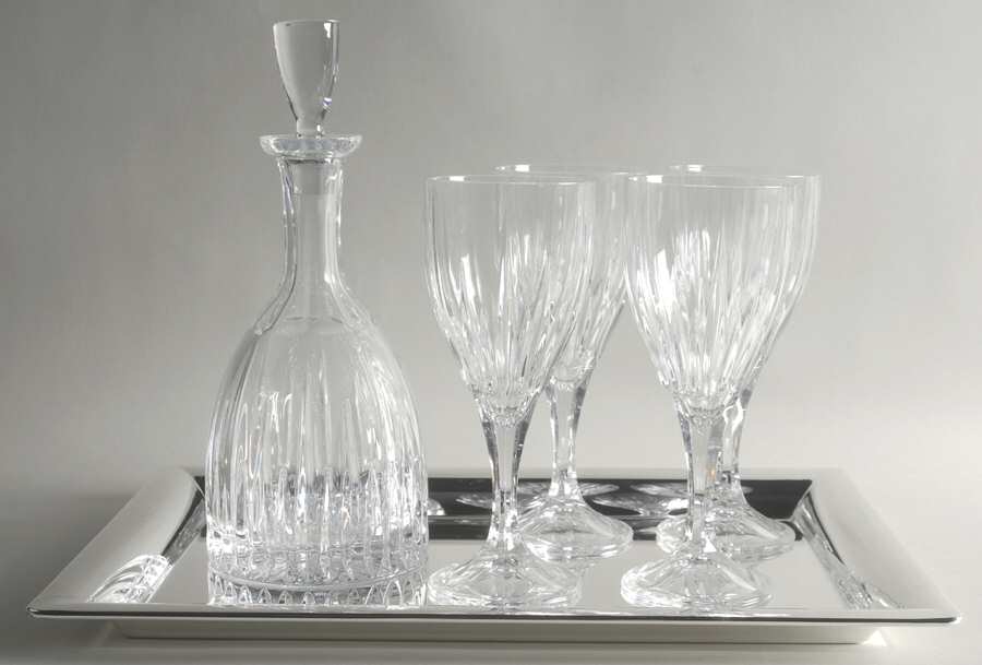 Ingrid (6 Piece) Wine Set (4 G, DECWI & Metal Tray) by Godinger-1