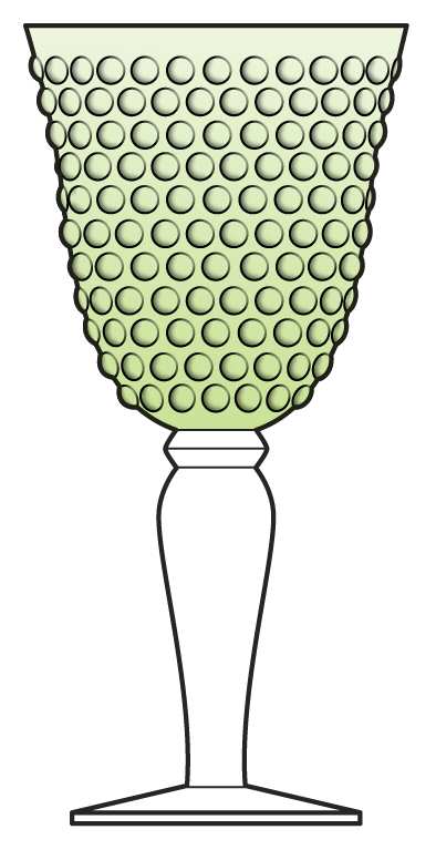Colonial Hobnail Green Water Goblet by Gibson-1
