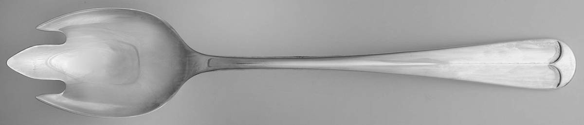 Crystal Leaf Salad Serving Fork with Silverplate Prongs by Godinger-1