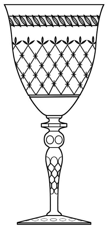 Chintz (Stem 67, Cut 4) Water Goblet by Glastonbury - Lotus-1