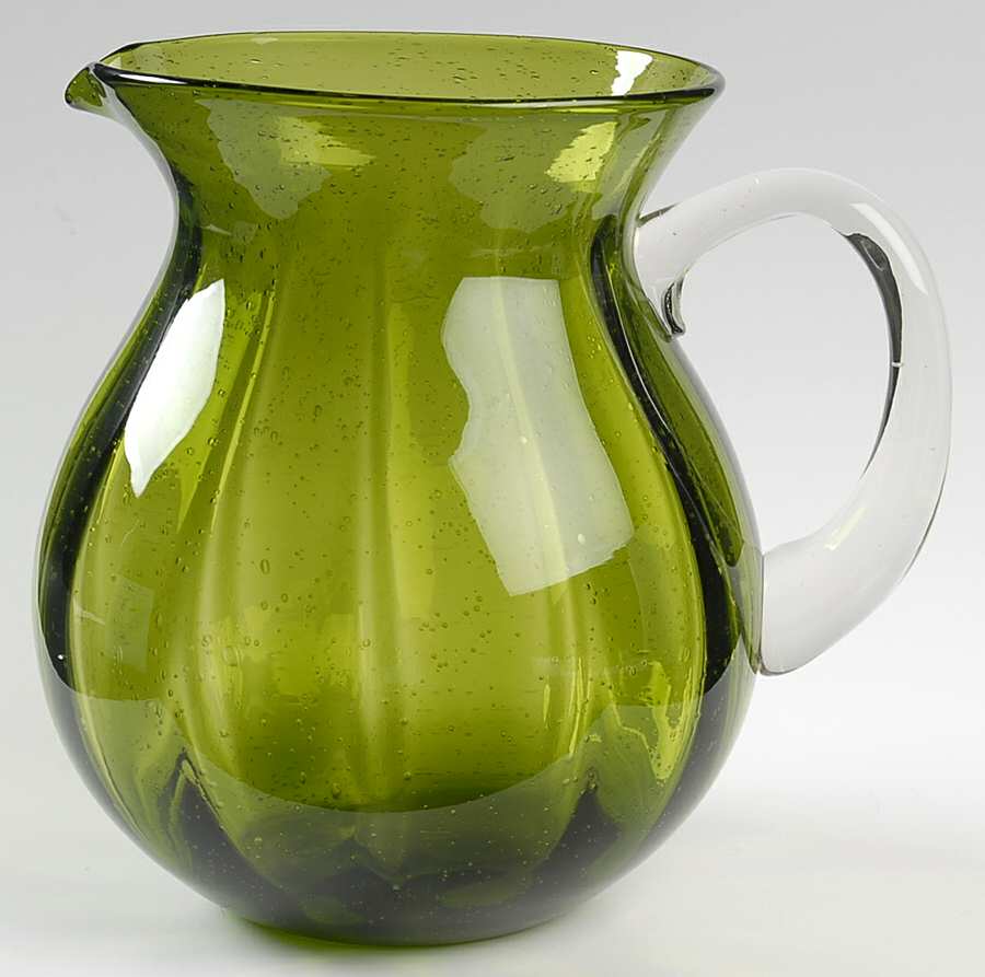 Shades Bubbles Olive Green 116 Oz Pitcher by Gibson-1