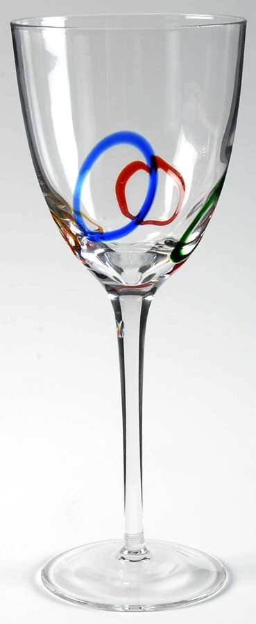 Color Rings Water Goblet by Gorham Crystal-1